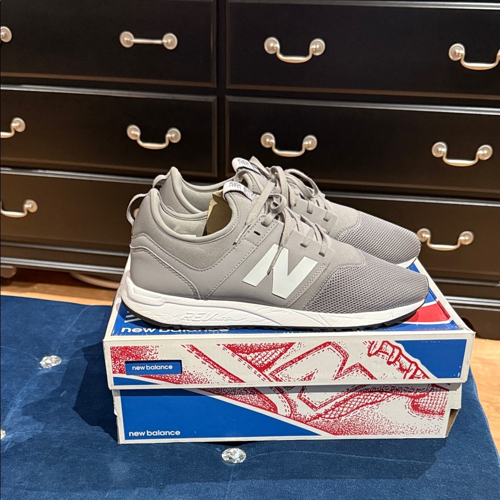 New Balance Gray and White Athletic Shoes
